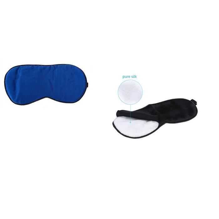 A-Noir (masque de soie) - Masque de sommeil en soie doux et lisse, Masque de sommeil pour les