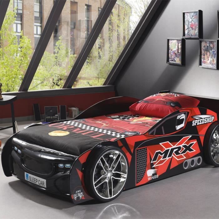 Lit Enfant Voiture Avec Option Led -mrx- Noir - Paris Prix