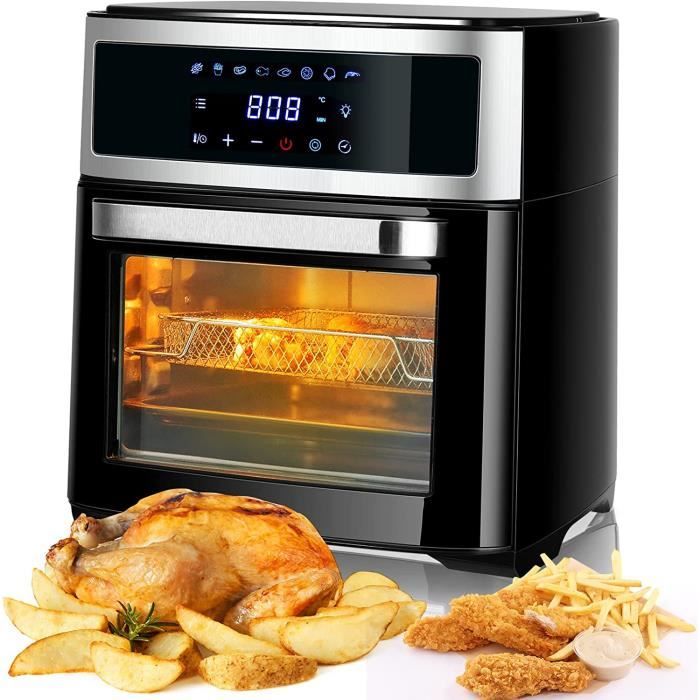 RELAX4LIFE Friteuse à Air 13L sans Huile, 1700W Mini-Four 8 en 1 avec Minuteur & Température Réglable 45-200℃ & Écran Tactile LED