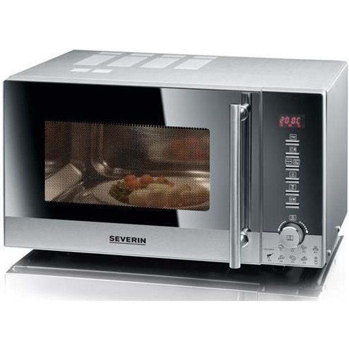 Severin MW 9285, Comptoir, Micro-onde combiné, 25 L, 900 W, boutons, Rotatif, Noir, Acier inoxydable