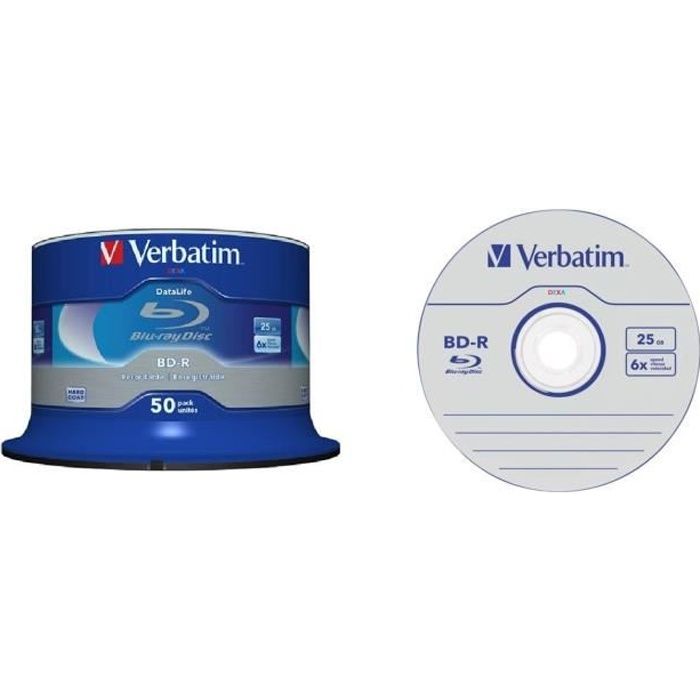 50 VERBATIM BD-R BLU-RAY