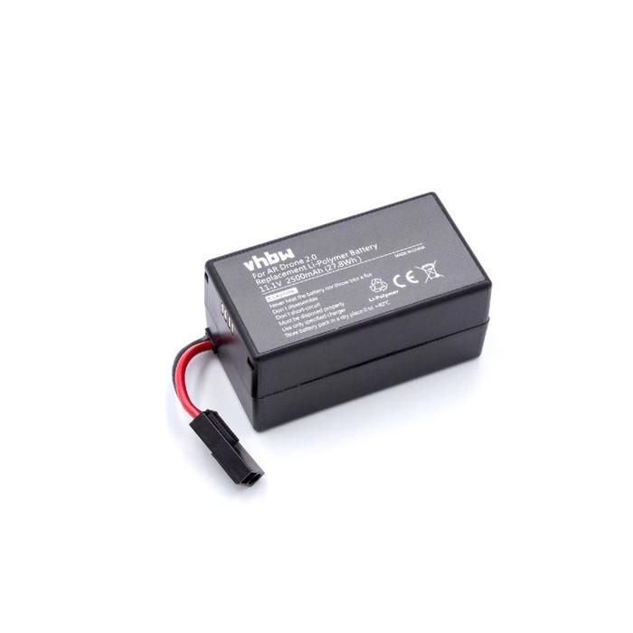 vhbw Batterie Li-polymère 2500mAh (11.1V) pour Drone Multicopter Quadrocopter Parrot AR Drone 1.0, AR Drone 2.0, AR Drone 2.0HD