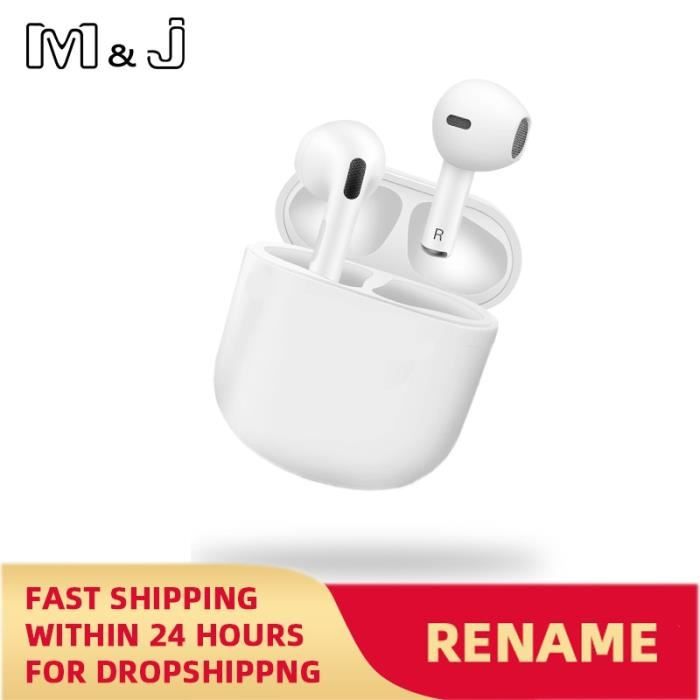 WHITE -Écouteurs sans fil Bluetooth 5.0 Air Pro 4 TWS,Mini oreillettes avec étui de charge,casque de sport mains libres pour télép