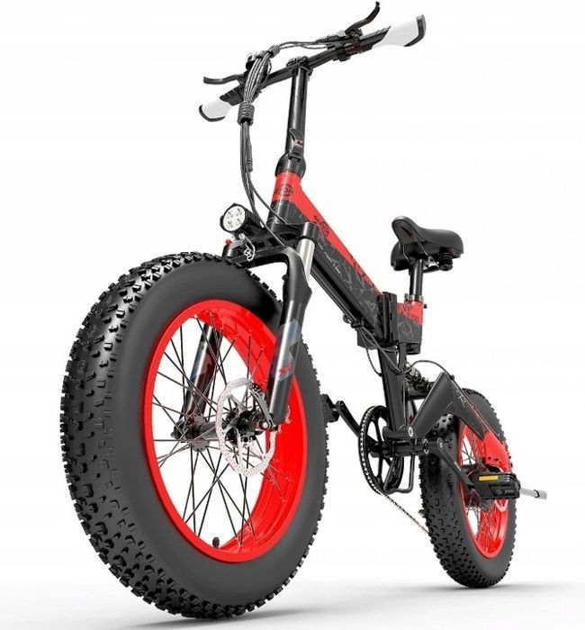 Bezior XF200 vélo électrique, 1000W cadre E-bike roue aluminium 20 pouces 48v 15ah NOIR-ROUGE