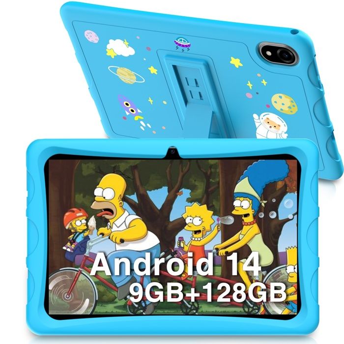 Tablette tactile pour Enfants DOOGEE U10 KID 10.1 pouce IPS 9Go+128Go/soutien TF 1 To – Android 14 WiFi6 Batterie 5060mAh – Bleu
