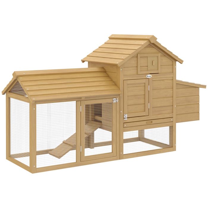 Comparer les prix de PawHut - poulailler - Bois - 151x54x87cm - Beige