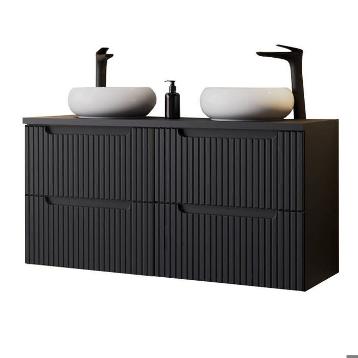 Meuble double vasque Newport 121 x 72 x 40 cm noir Meuble double vasque Newport 121 x 72 x 40 cm noir