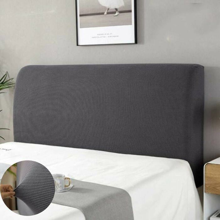 Housse de tête de lit housse de protection pour tête de lit anti-poussière lavable pack complet 360° gris 180 cm convient p