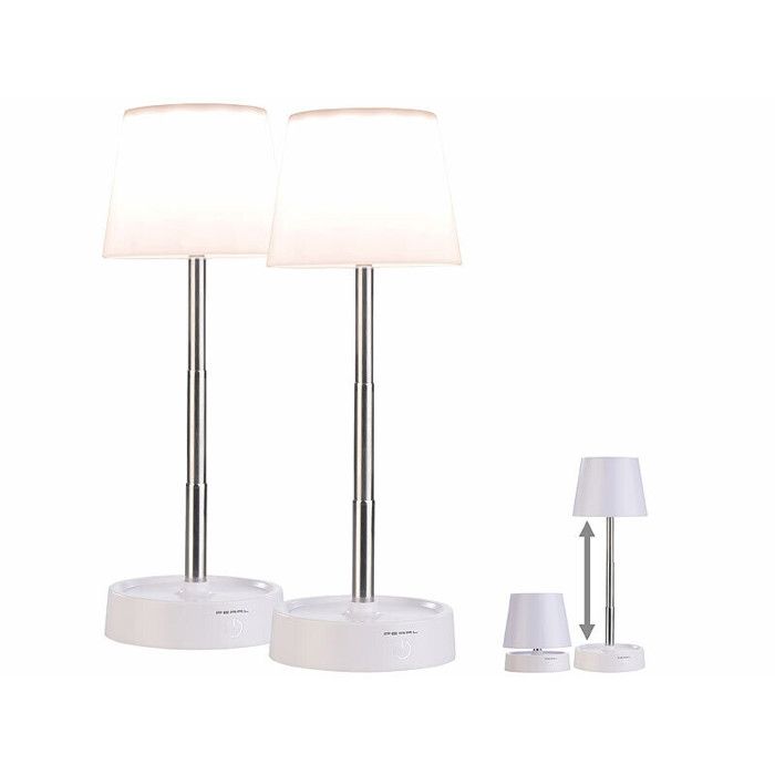 2 lampes de table télescopiques rechargeables