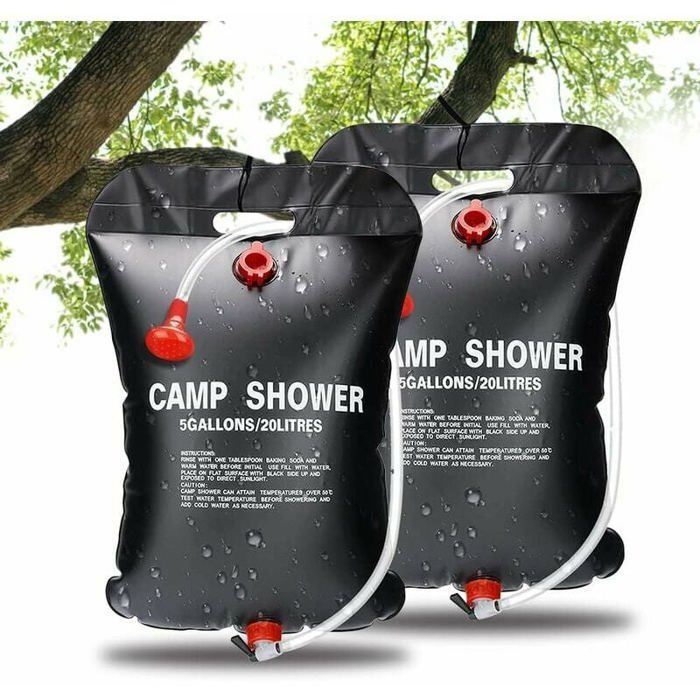 Itian Douche Solaire Portable 20L – Sac Douche Camping Chauffant Solaire, Idéal Randonnée, Plage, Sport, Avec Pommeau Et Robinet