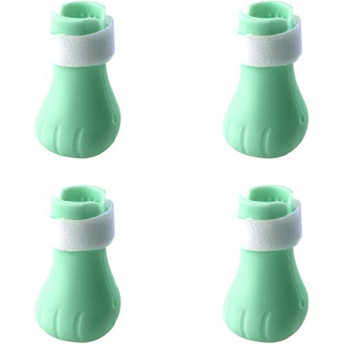 Lot De 4 Chaussures De Chat En Silicone Anti-rayures Chaussons De Bain Pour Chat Protège-pattes Capuchons Respirants Pour