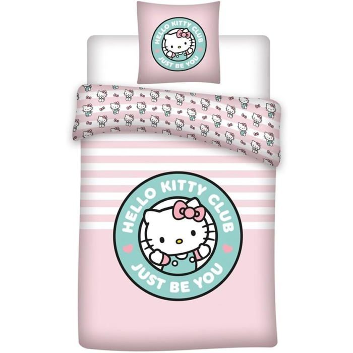 Parure de lit - PROMO LINGE - Hello Kitty - 140x200 cm - Réversible - Polycoton