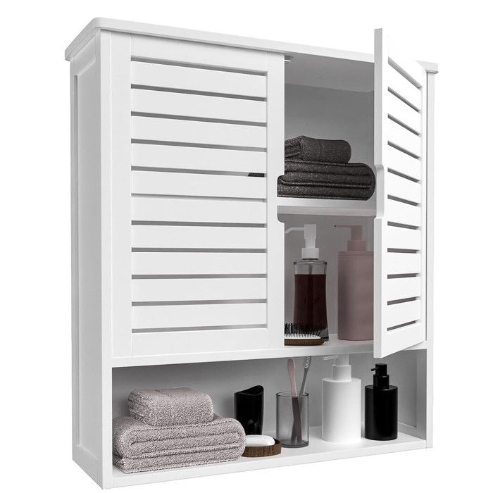 Armoire De Salle De Bain En Bambou - Étagère De Salle De Bain - Buffet