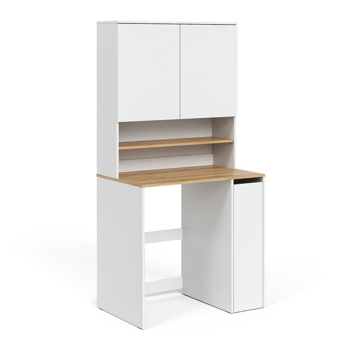 Armoire machine à laver Viktor 93.6x88.2cm 2 pièces avec étagère Blanc/Chêne Artisan Vicco 58030