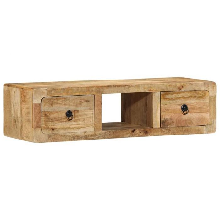 Meuble tv - meuble hi-fi Vidaxl Meuble TV mural 100x32x25 cm bois massif manguier brut