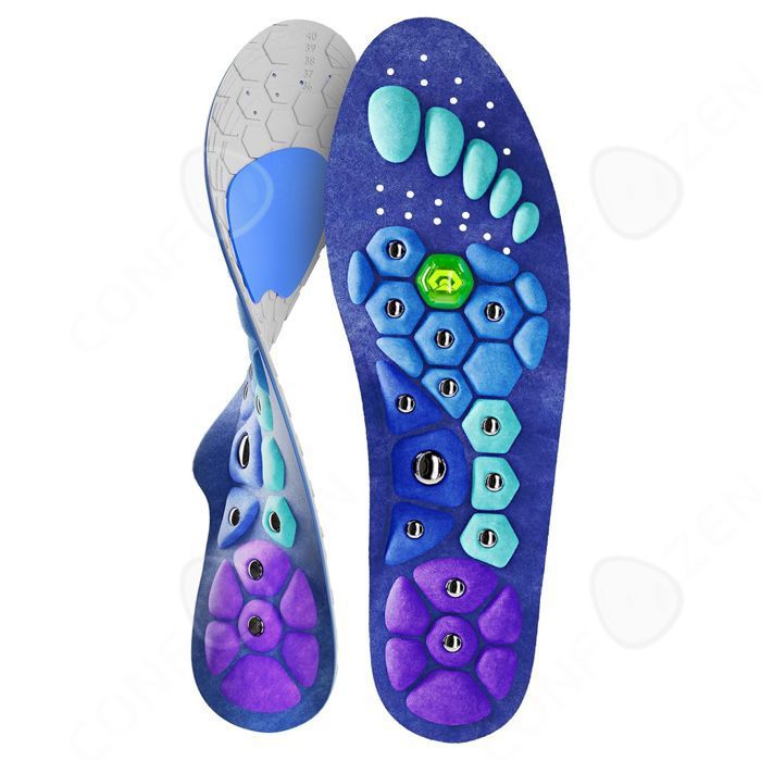 Semelles Magnétiques En Silicone - Tailles 43-46 - Aimants Hématite - Acupression