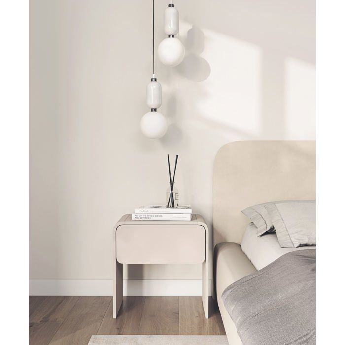 Table de chevet 1 tiroir – LUMMO – 50 cm – gris cachemire