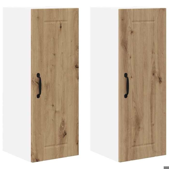 BEL-ACHAT* Meuble de stockage Moderne - design bas - Colonne de cuisine 2 pcs Chêne artisanal 30x31x80cm @Promo9189983