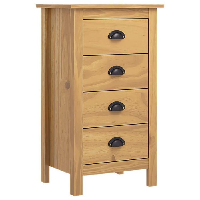 Buffet - VIDAXL - Hill - bois de pin massif - 4 tiroirs coulissants - marron miel