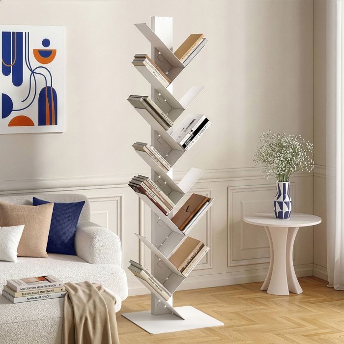 Bibliothèque Eksjö en forme darbre acier 150 x 39 x 39 cm blanc Bibliothèque Eksjö en forme darbre acier 150 x 39 x 39 cm blanc