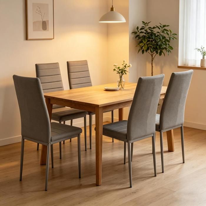 SUPFINE Lot de 6 Chaises de Salle à Manger Chaises de Cuisine en Acier au Carbone + PU pour Salle à Manger Salon Cuisine Chambre