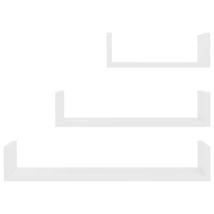 MEUBLE DE SEJOUR Blanc - MODE étagères murales - 3 pcs - Blanc Bois dingénierie Nettoyer facile_09_3062