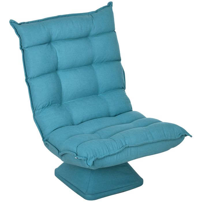 LIA Fauteuil de sol paresseux fauteuil relax fauteuil salon design capitonné inclinaison dossier réglable pivotant 360°