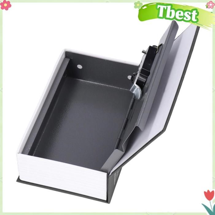 Coffre-fort en acier en forme de livre Coffre-fort classique pour livre secret Verrouillage par mot de passe meuble Noire