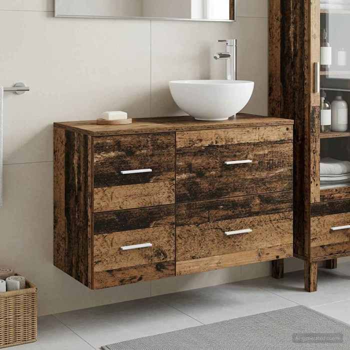 Magnifique Meubles de salle de bain 2 pc Bois ancien - Résistance à lhumidité &2558