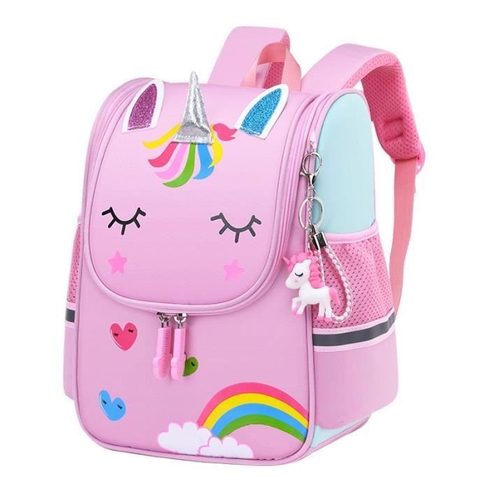 licorne petite fille sacs d'école enfant rose licorne nylon impression sac à dos maternelle étudiant mignon filles enfants cartable