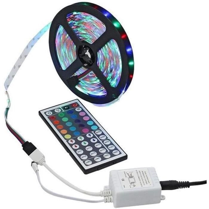 Bande LED 5M Multicolore Avec Télécommande - Ruban Silicone 5050 WS2801 - Guirlande Déco
