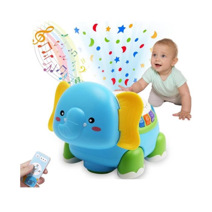 Éléphant Musical Jouet Bebe 1 an, Jouets Rampants pour Bébés