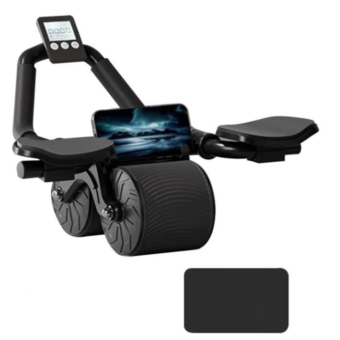 Roue D'exercice Ab Roller, 2 en 1 pour l'entraînement des abdominaux, Ab Roller avec Support De Coude, Abdominal Antidérapant L'entraînement De Base, La Maison avec Minuteur