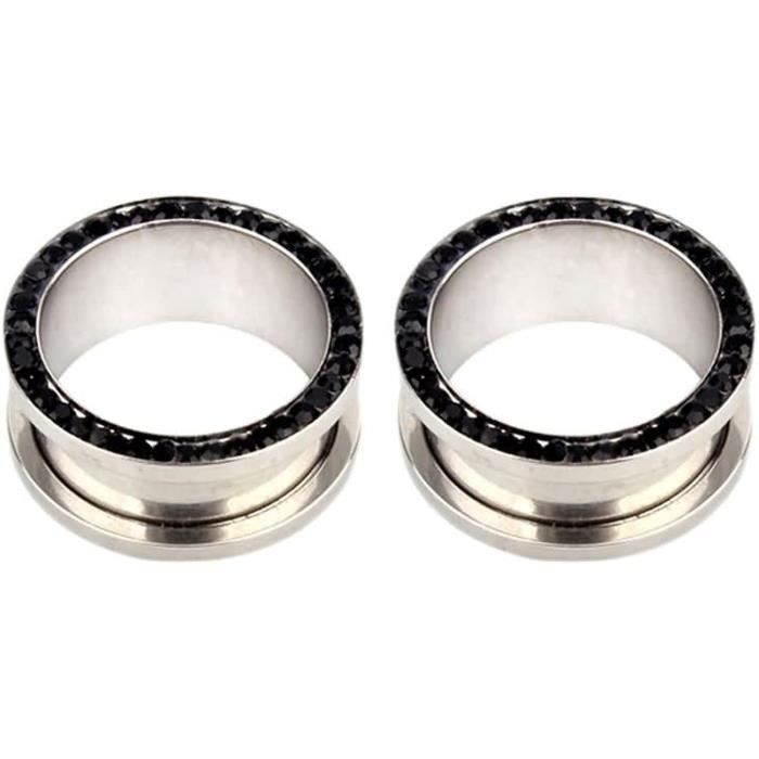 Tunnel Oreille Acier Chirurgical Beydodo - Écarteur 6mm à 20mm - Plug 00g - Pour Piercing Étirement