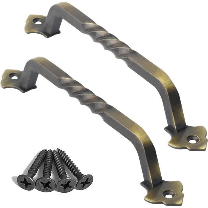 OVOV Lot De 2 Poignées De Porte De Grange Pour Porte De Jardin En Bois ( Cuivre