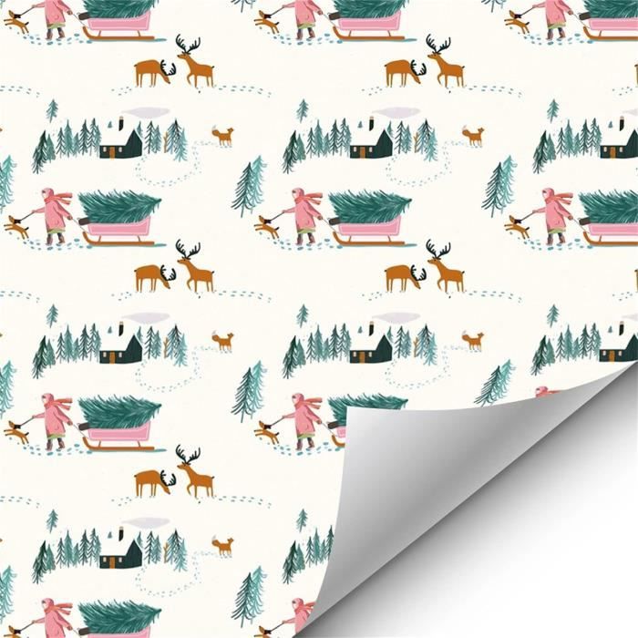 Rouleau De Papier Cadeau De Noël - Motif 'La Reine Des Neiges' (Frozen) - 4 Mètres