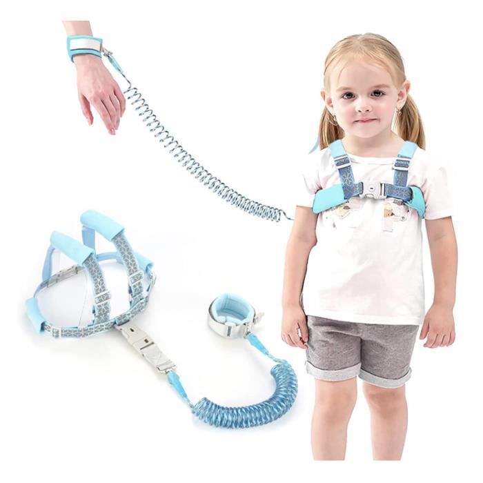 Harnais Anti-fugue Enfant KYLOS - Longe 1.5 M, Fluorescent, Réglable (tour Taille 50-70 Cm), Bleu Marine