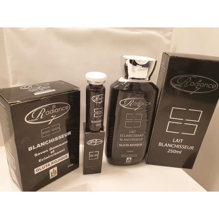 Gamme Complète Radiance7 - 4 Pièces - Soin éclaircissant & Anti-âge - À Base De Glutathione - Fabriqué En France