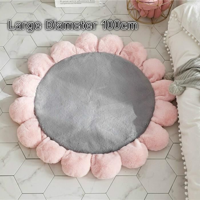 Version Gris Large Grand Tapis De Jeu Bebe Rampant Eenfants Rond Fleur Salle Sol Decoration La Maison Coussin Photographie Cdiscount Puericulture Eveil Bebe