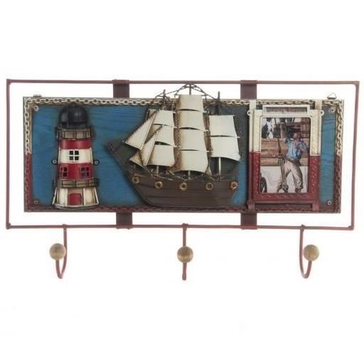 Porte Manteau Mural Patere Bois Coloris Bleu Voilier Bateau Et Phare Mer Vintage Retro Deco Marine 52 Cm Achat Vente Porte Manteau Cdiscount