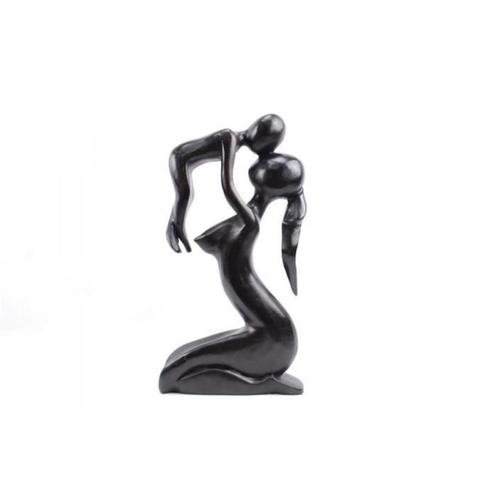 Statuette Abstraite Femme Nue En Bois Massif, Style Art Déco, 30 Cm, Fait Main