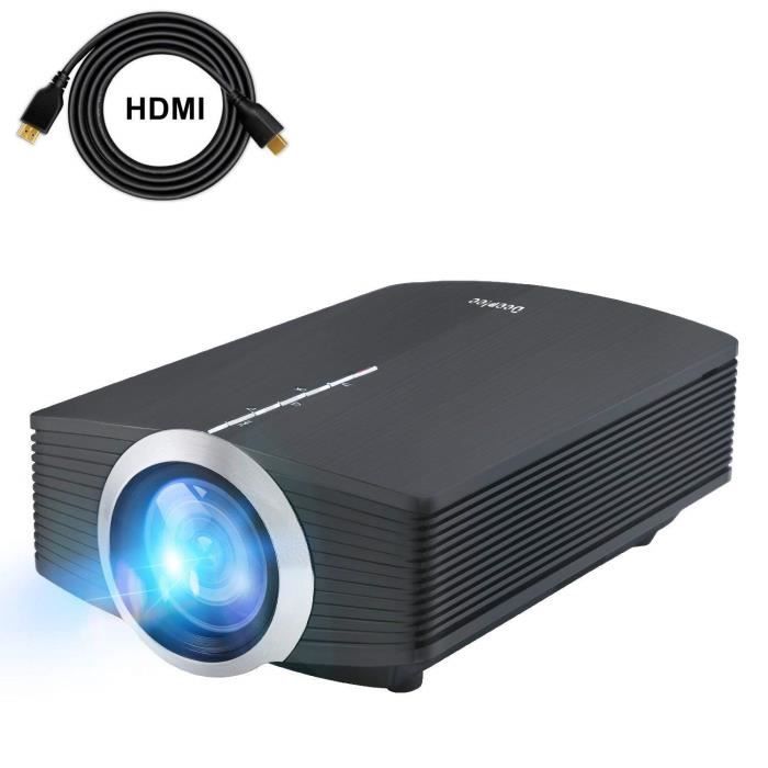 Mini Vidéo Projecteur LED Noir Deeplee DP500 2000 Lumen Videoprojecteur Portable Soutien HD 1080P HDMI USB VGA AV SD,Projecteur de Cinéma Maison
