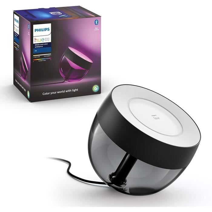 Philips Hue White & Color Ambiance, lampe Iris, compatible Bluetooth, Noir, fonctionne avec Alexa, G