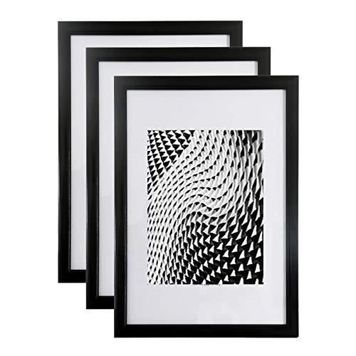 Lot de 3 Cadres photos Noir A4 (21x29.7 cm) - Cadre photo en résine avec  vitre en verre de protection - Livré avec pied chevalet et - Cdiscount  Maison