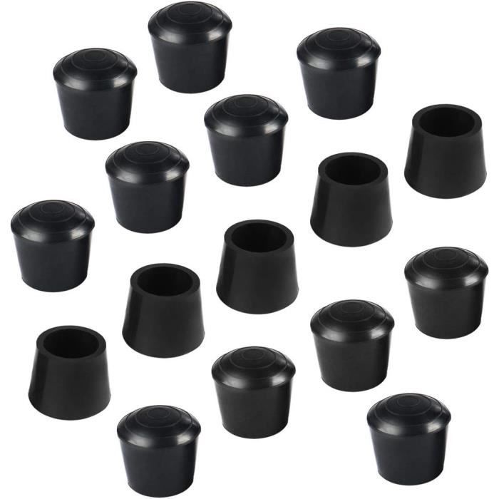 10 Embouts De Pied De Chaise En U - Plastique Noir - Diamètre 19mm - Uxcell - NEUF