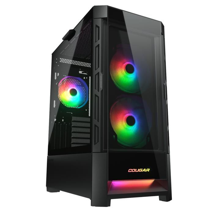 Boitier PC Gaming – Cougar Gaming – DUOFACE RGB BLACK – Assemblage sans outil – Filtre anti-poussière