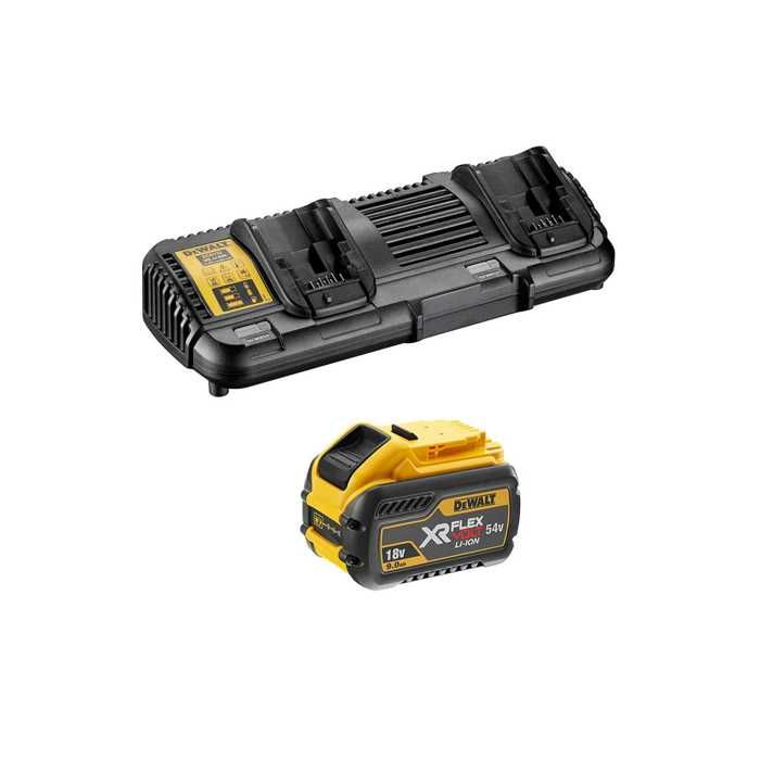Power Set DEWALT FlexVolt DCB132X1 1 x 54V18V 9 0 Ah Chargeur Double DCB132 Li ion
