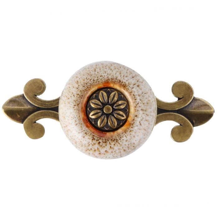 Poignée Ancienne En Alliage Cuivre – Pour Armoire Ou Meuble, Entraxe 138 Mm, Style Vieilli