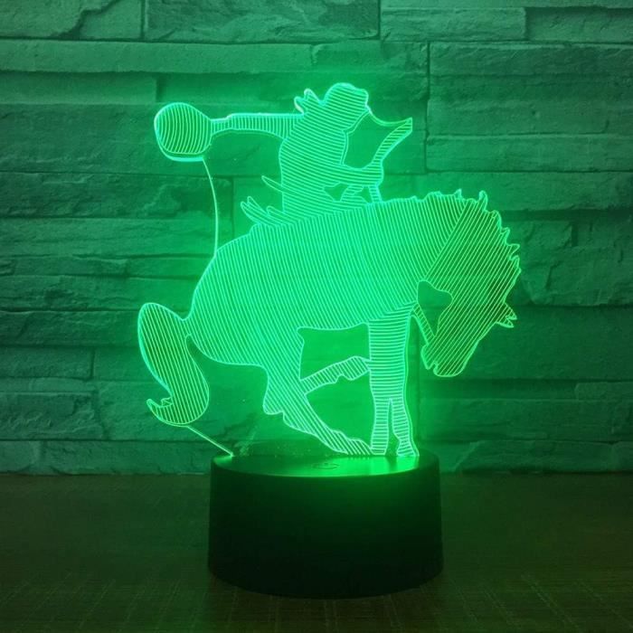 Anktily Veilleuse Renard 3D Lampe Optique Illusion Pour Enfant, Ampe De Nuit Pour Chevet Table