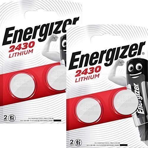 Lot de 4 piles bouton Energizer CR2430 - Au lithium - 3 V